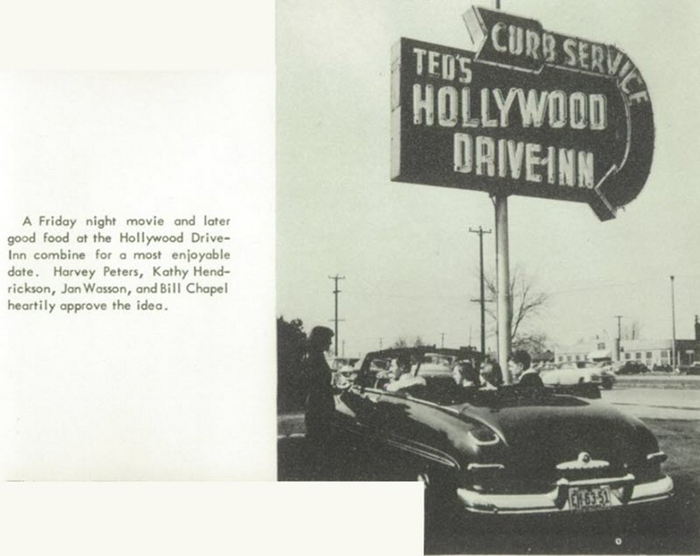 Teds Hollywood Drive Inn - Vintage Yearbook Add Early 1950S